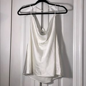 NWT large Express satin white cowl-neck cami